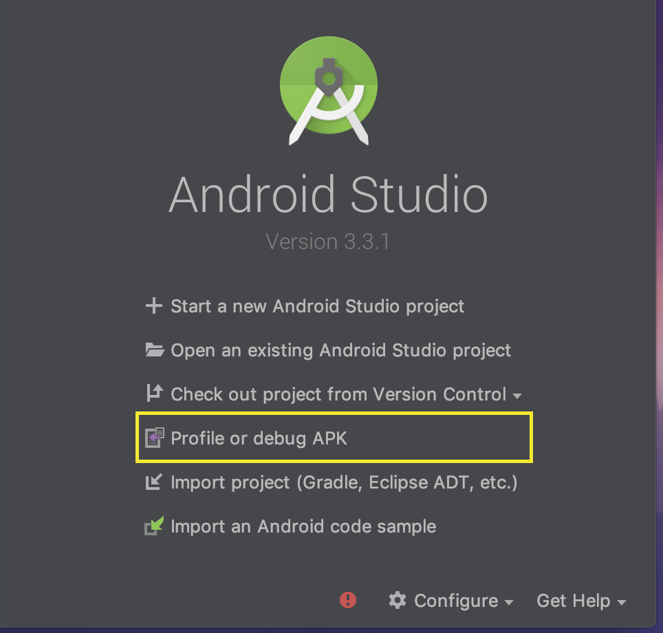 screenshot of Android Studio Wizard