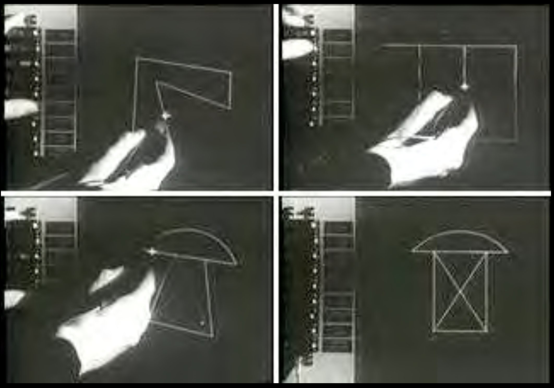 :img Four screen shots of a vector-based diagram being created within Sketchpad, 100%