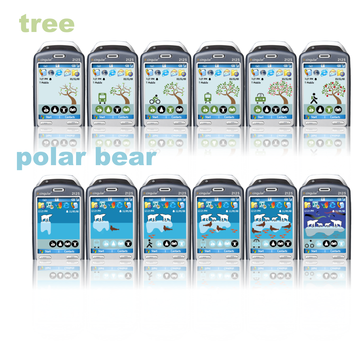 :img Picture of a mobile phone with a car and a tree on the screen,50%, width