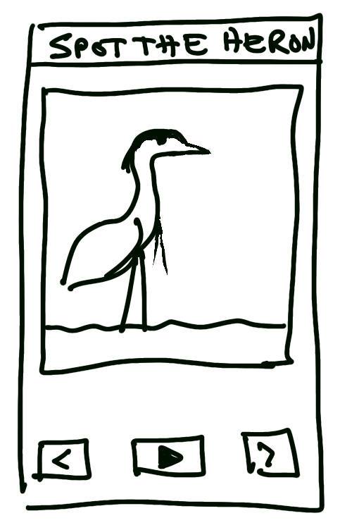 :img Spot the heron low fidelity prototype, 80%, width
