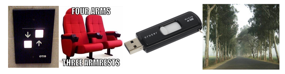 :img four bad ui designs - an elevator; three armrests for 4 arms; usb drive; tree lined street, 100%, width