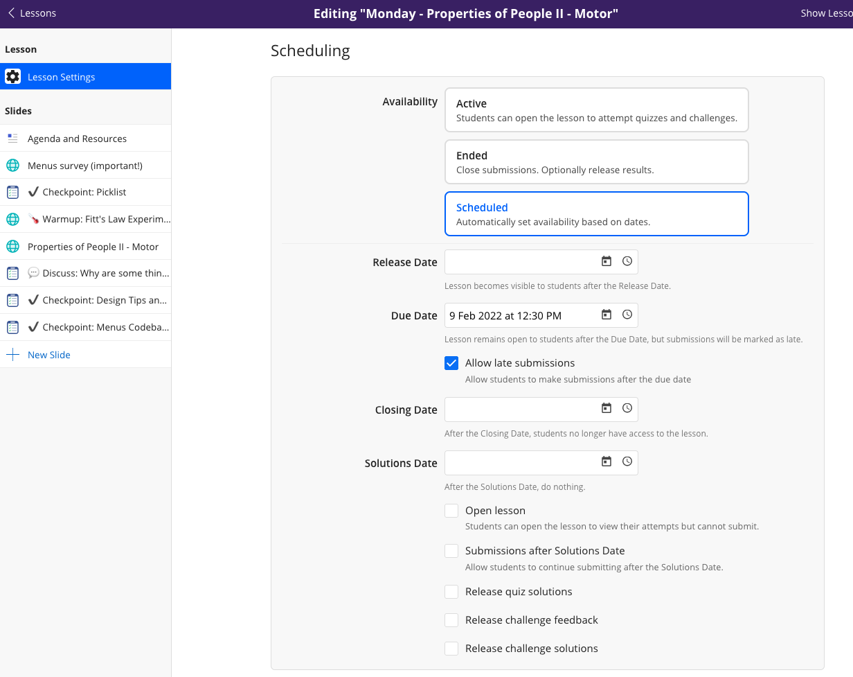 :img Ed lesson interface for an scheduled lesson, 100%, width