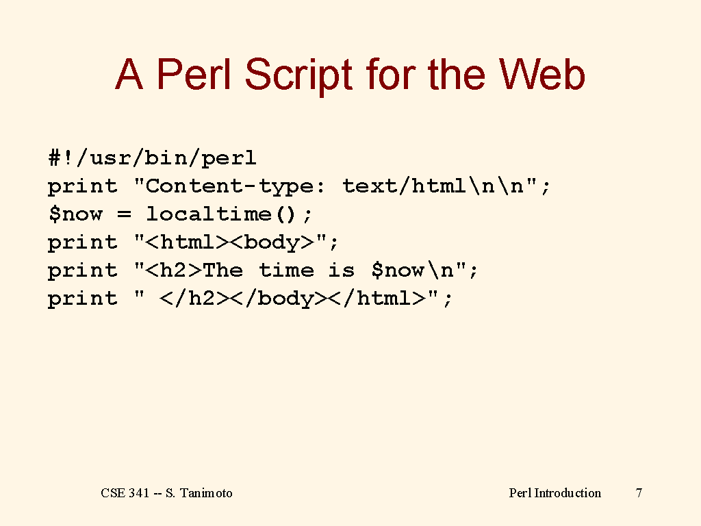 A Perl Script for the