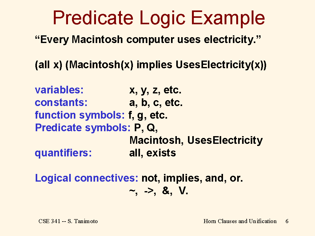 Predicate Logic Example