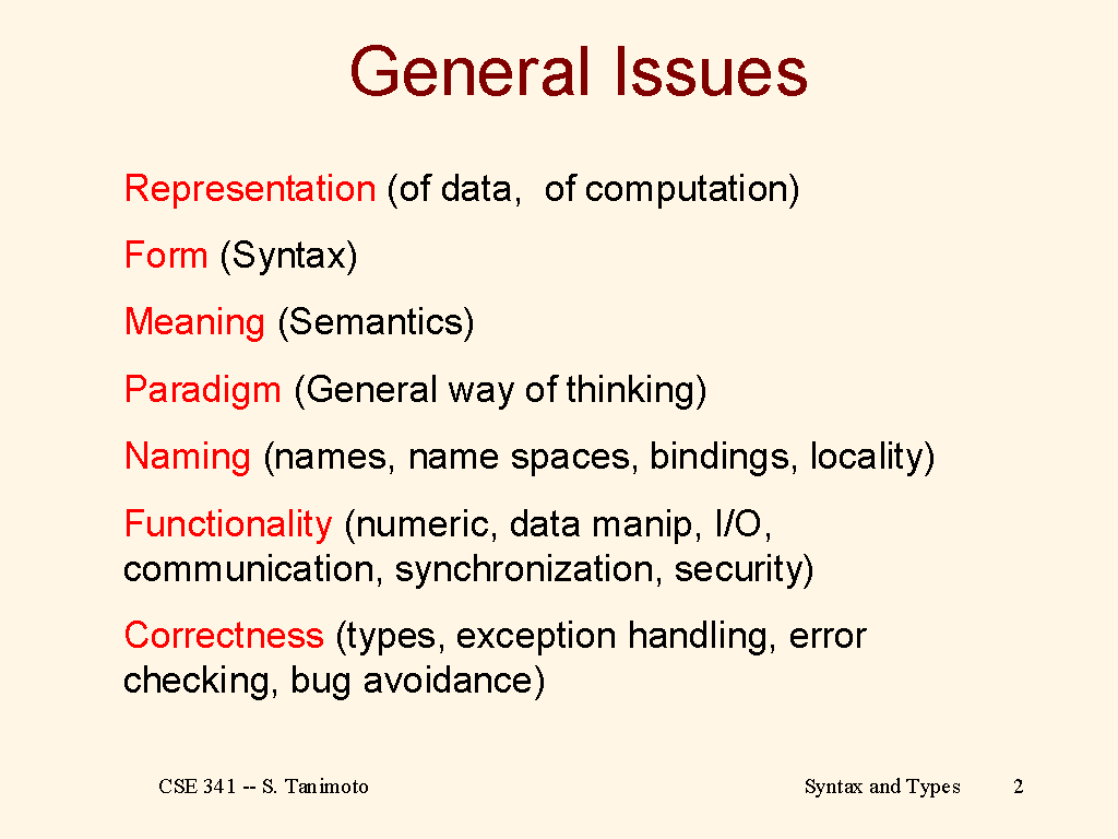 General Issues