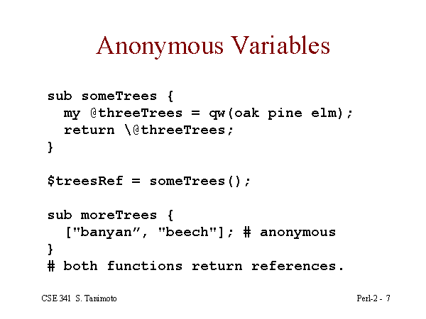Anonymous Variables