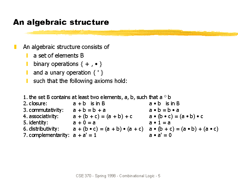 An algebraic structure