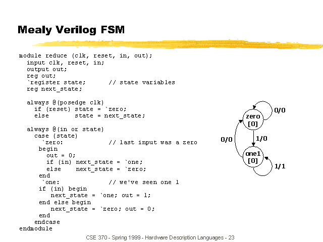 Mealy Verilog FSM