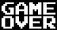 White 'GAME OVER' text on a black background