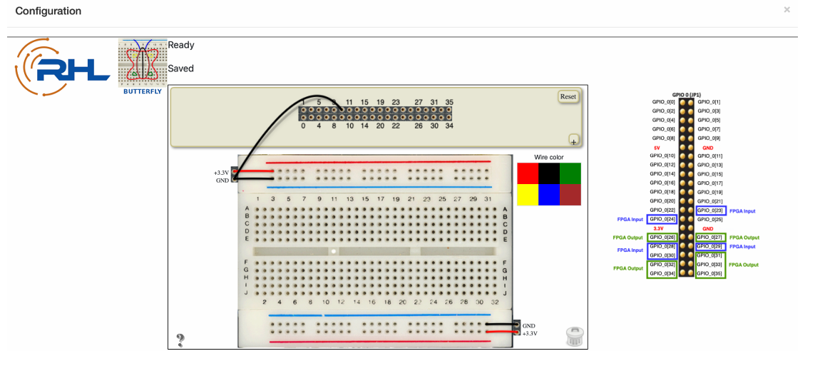 The default breadboard setup window with no components wired on the board.