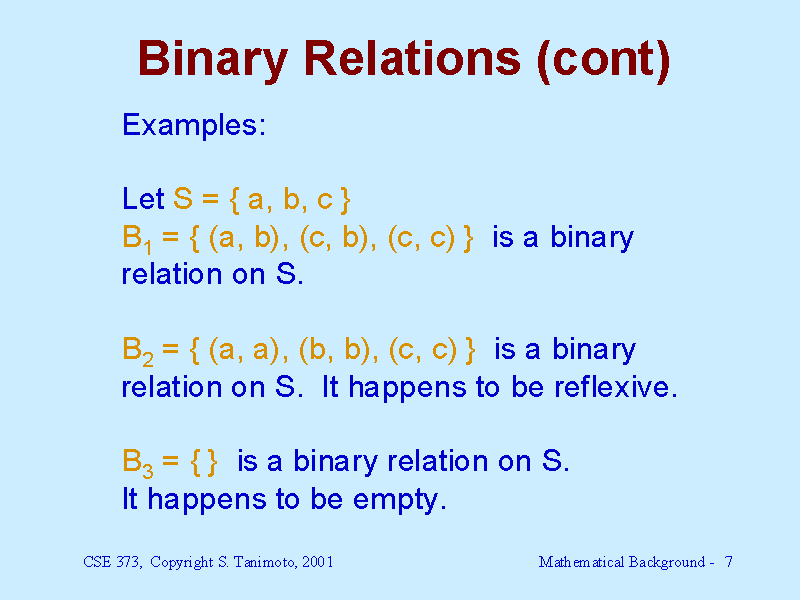 properties of binary relations with example