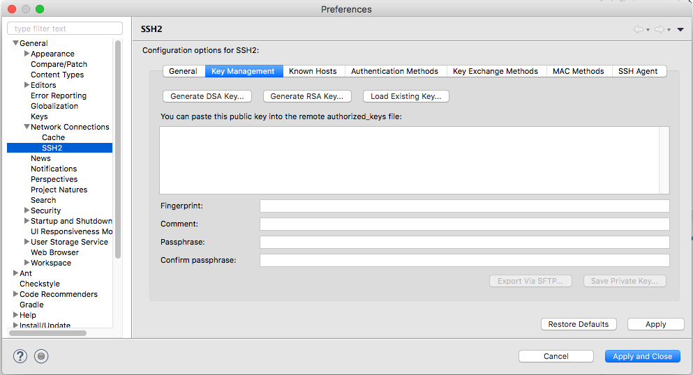 key gitlab ssh generate Eclipse Setup Guide