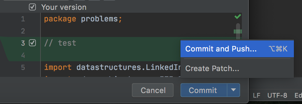 IntelliJ Commit and Push Shortcut