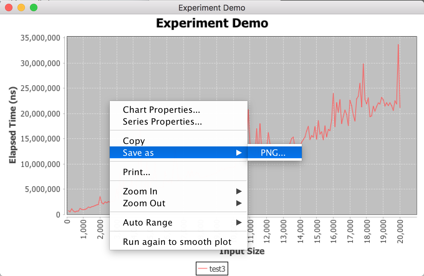 Experiments save plot context menu