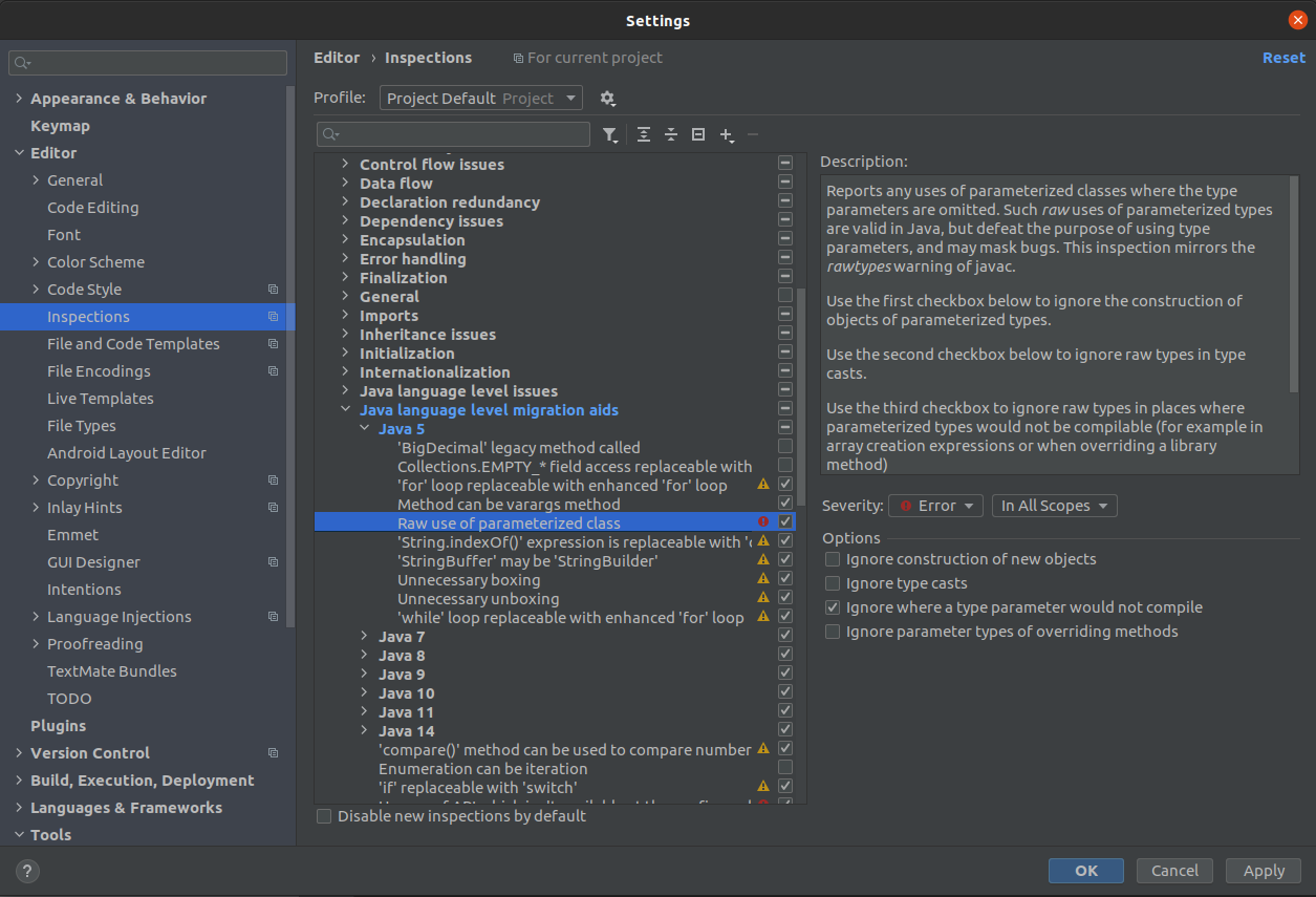 IntelliJ generics