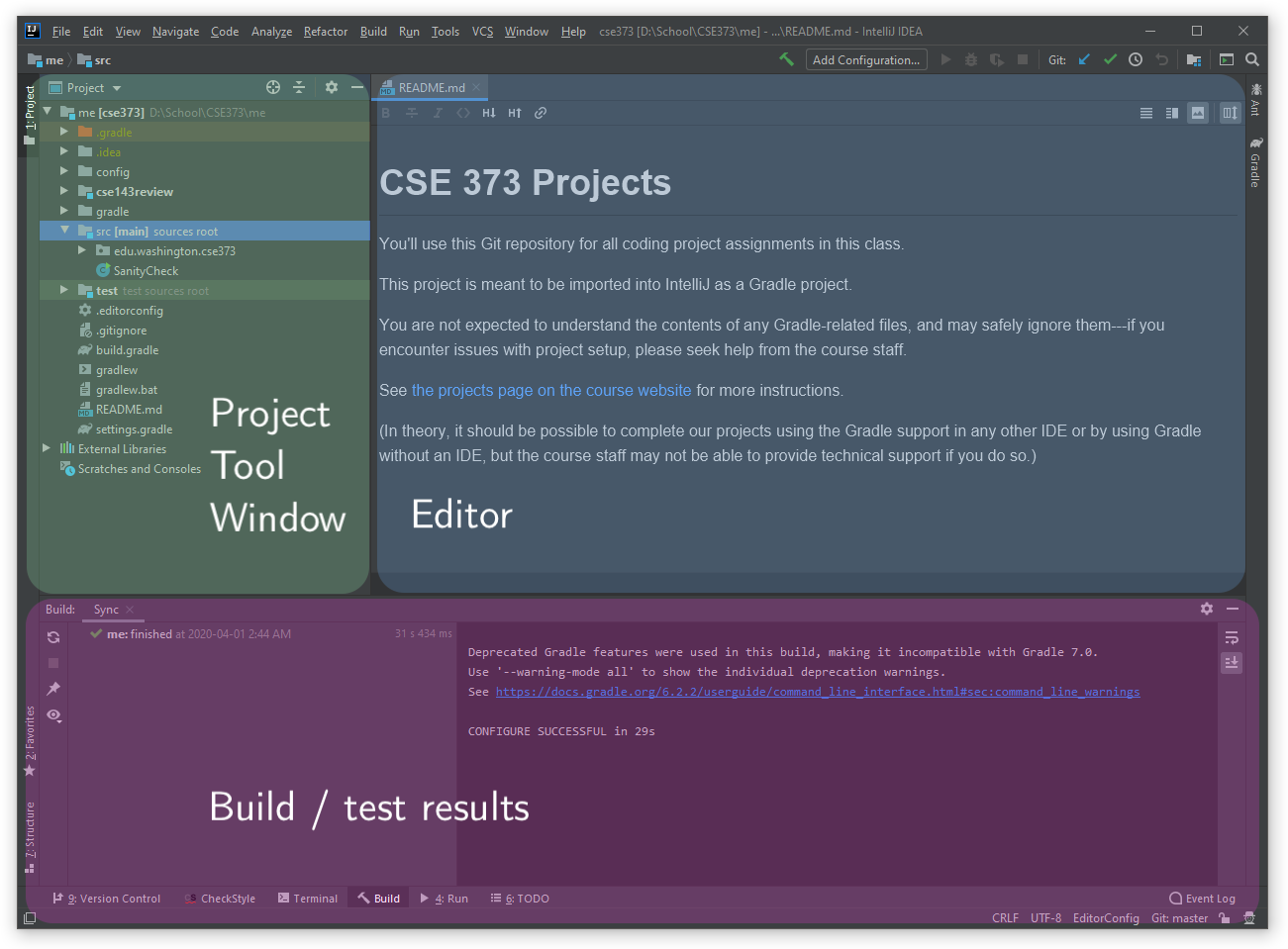 IntelliJ project initial view