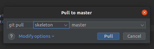 IntelliJ Git Pull Skeleton