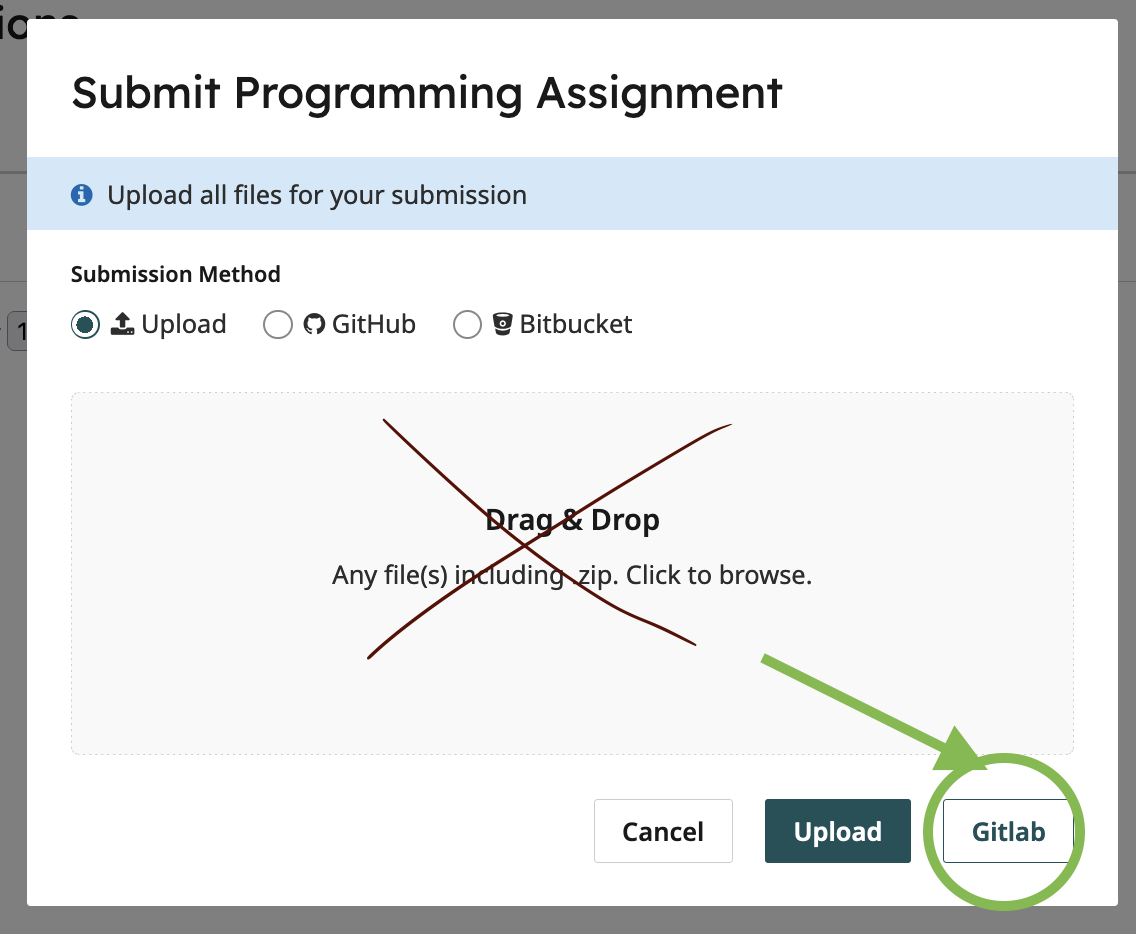 Gradescope Upload Screen