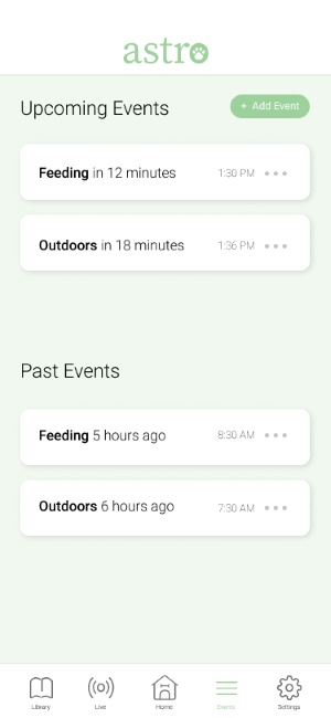 Schedule Page of App