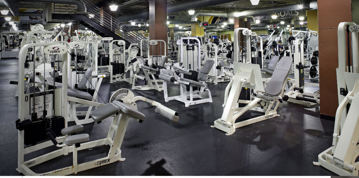A picture of several pieces of equipment in a typical gym.