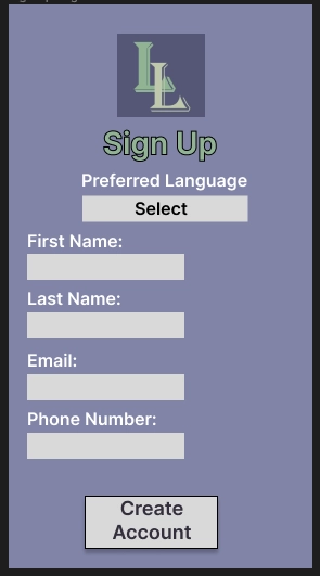 An image of a sign up page.