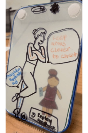 Shot of our physical prototype's multi-modal feedback.