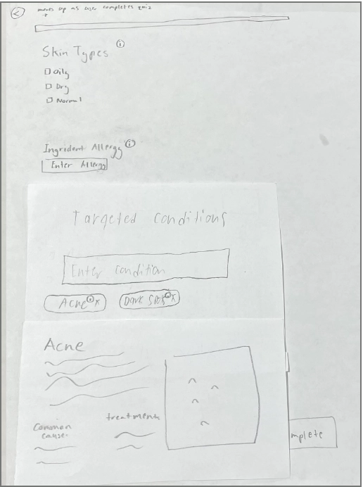 Pop up explanation of skin types.