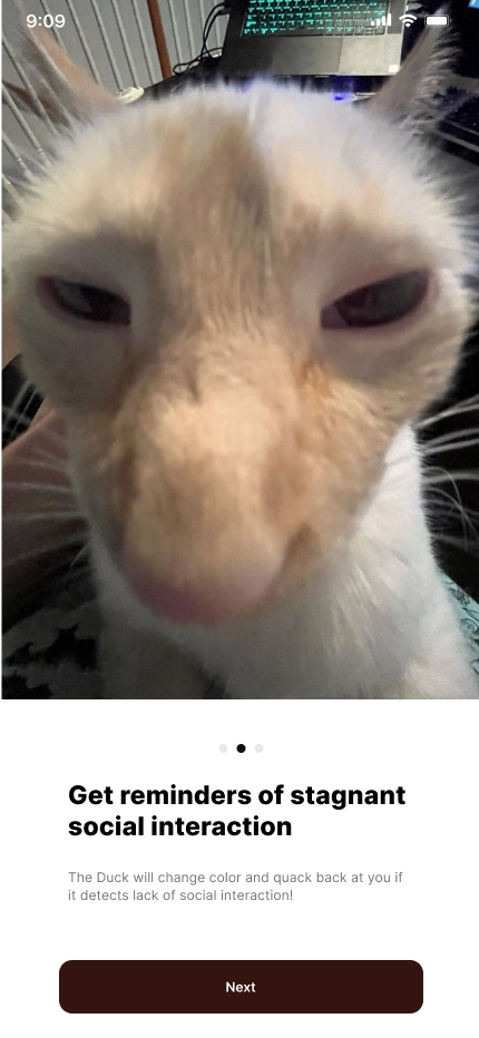 Calendar screen with two blocks imported, CSE lecture and study group.