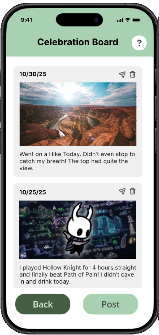 Celebration Board for the App