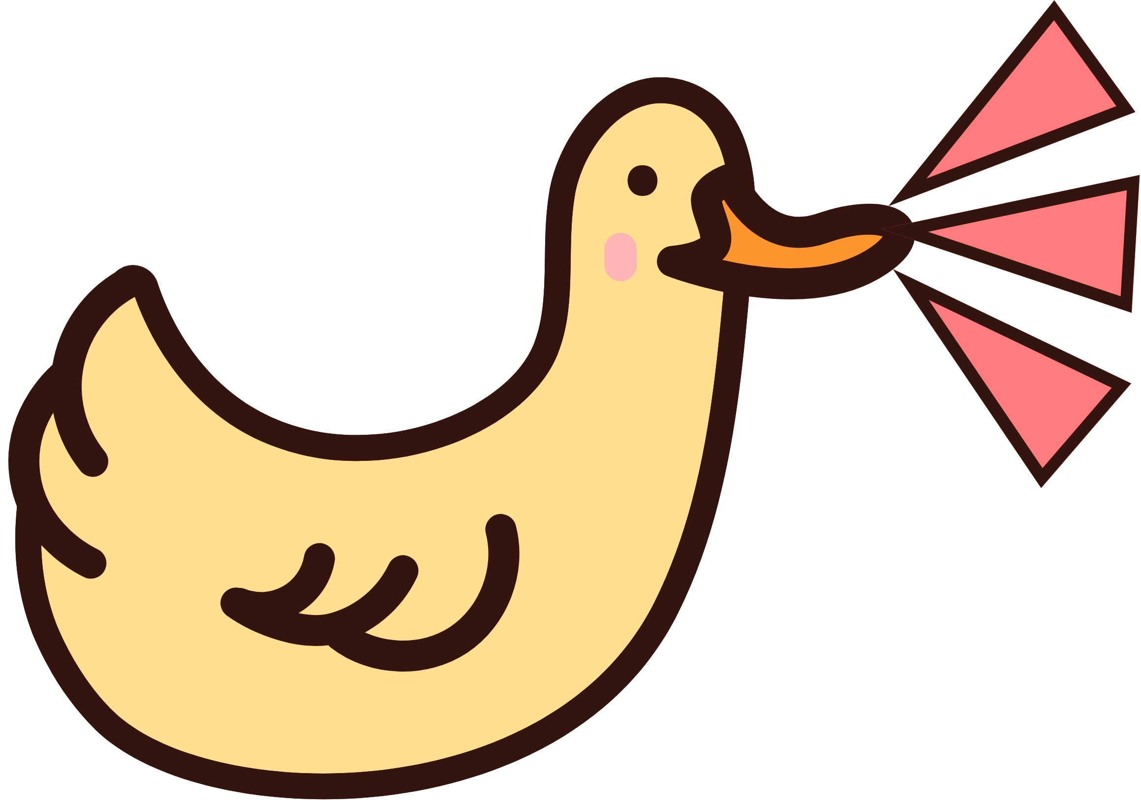 A hand drawn duck quacking.