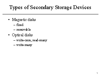 characteristics of secondary storage devices