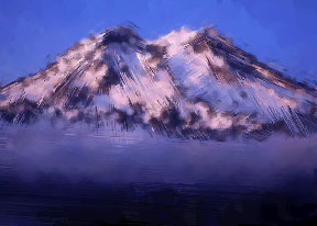 Impressionist painting of Mt. Rainier