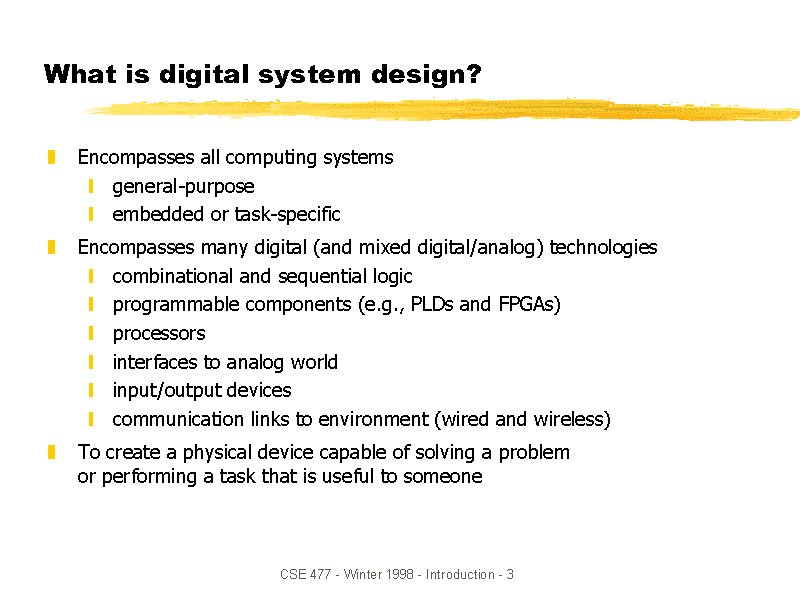 What is digital system design?