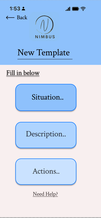 Alt Text: A screen showing where users can add their situations for custom emergency templates, with an input field and a save button at the bottom.