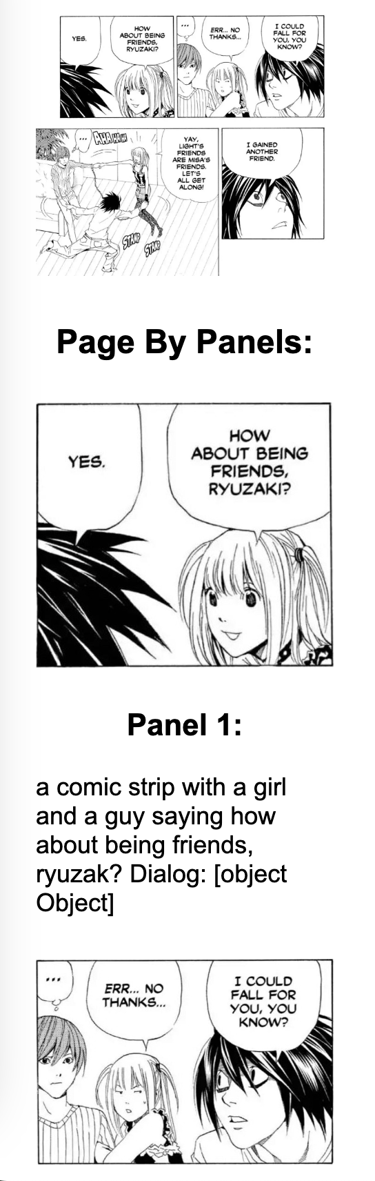 Example of a single manga page successfully divided into multiple panels (Left).