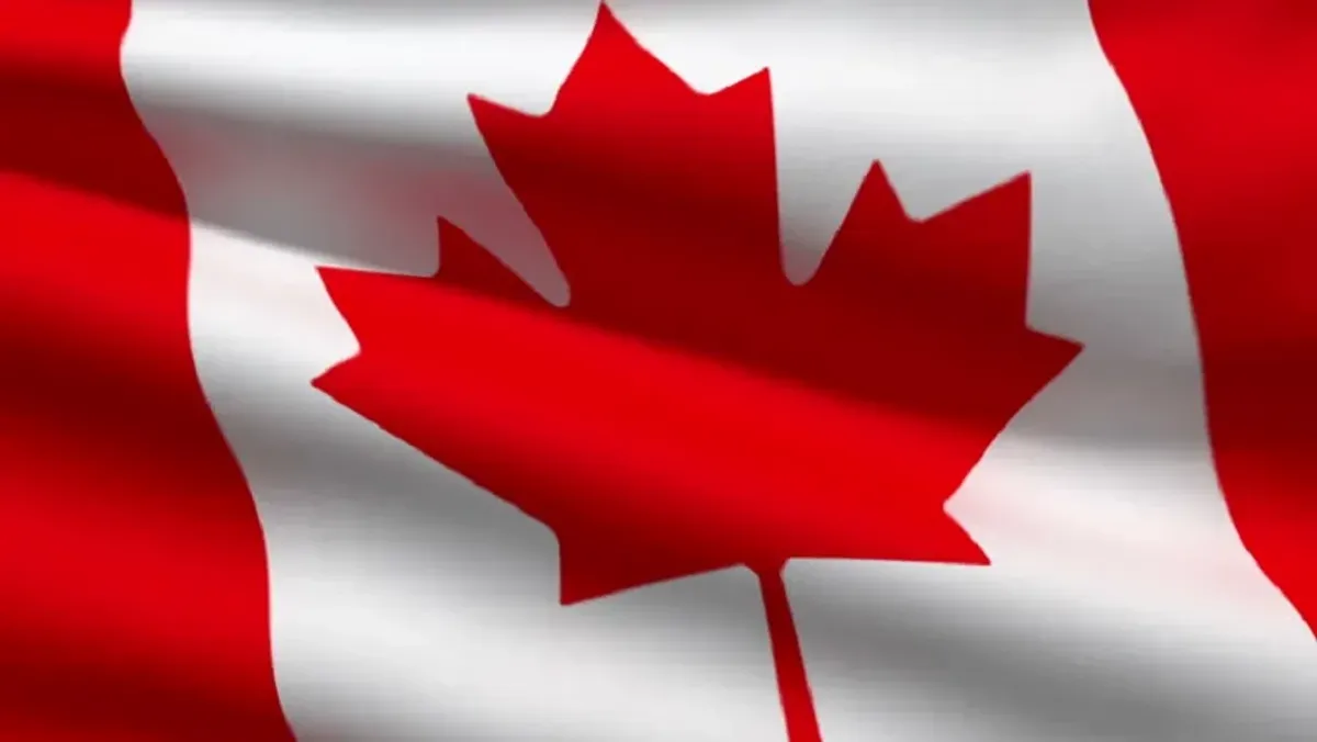 Maple Leaf Icon on a Canadian Flag