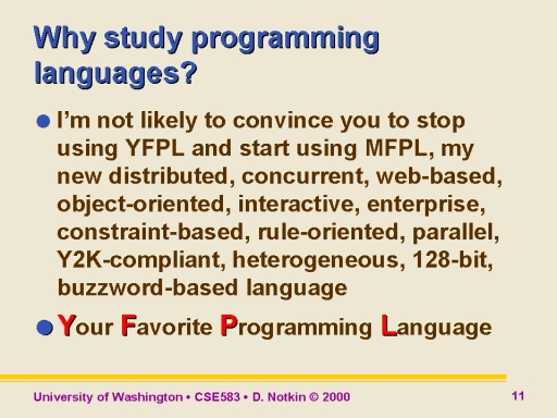 Why Study Programming Languages 