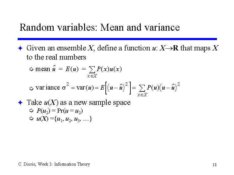 how to find mean and variance of random variable