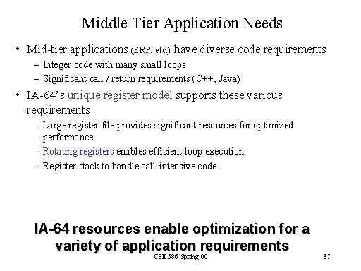 Middle Tier Application Needs