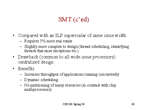 SMT (c’ed)