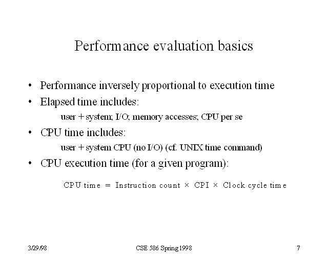 Performance Evaluation Basics